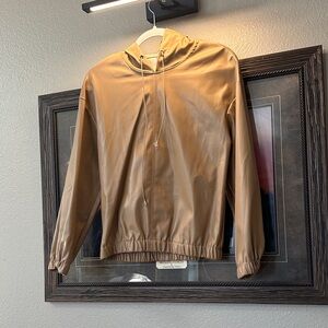 Tan Hooded Windbreaker